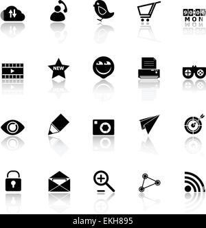 Internet icone utili a riflettere su sfondo bianco, vettore di stock Illustrazione Vettoriale