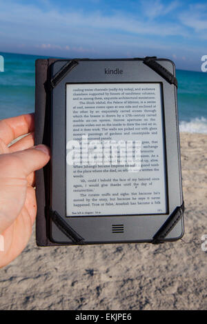 Kindle sulla spiaggia Foto Stock