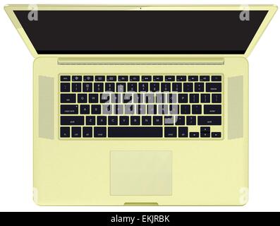 Moderni laptop lucida isolati su sfondo bianco Illustrazione Vettoriale