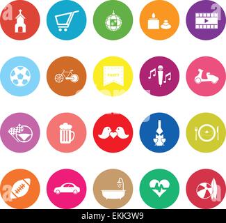 Il venerdì e il weekend le icone di piatto su sfondo bianco, vettore di stock Illustrazione Vettoriale