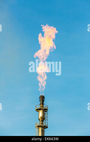 Posizione di acciaio Hamborn Duisburg, Schwelgern ThyssenKrupp Steel, cokeria, cannello a gas. Foto Stock