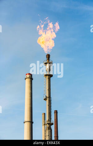 Posizione di acciaio Hamborn Duisburg, Schwelgern ThyssenKrupp Steel, cokeria, cannello a gas. Foto Stock