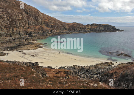 Camas Daraich una bellissima spiaggia sabbiosa isolata vicino al punto di Sleat di Skye Scozia Scotland Foto Stock