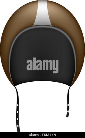 Retrò casco del motociclo in marrone scuro design Illustrazione Vettoriale