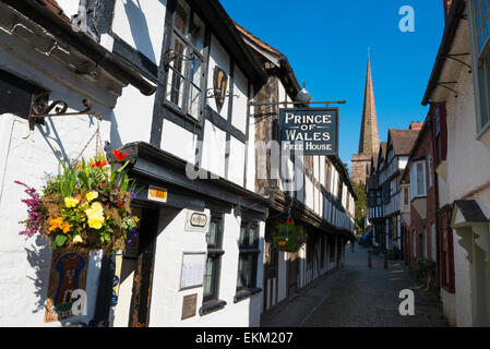 Il Principe di Galles pub in Church Lane, Ledbury, Herefordshire, Inghilterra. Foto Stock