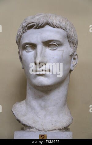 Busto di imperatore Augusto. Testa colossale. Veio ciclo dinastico. Musei Vaticani. Chiaromonti. Foto Stock