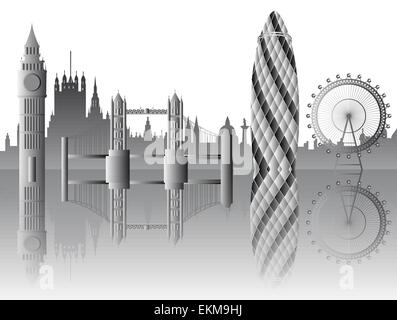 Illustrazione di vettore dei simboli di Londra Illustrazione Vettoriale