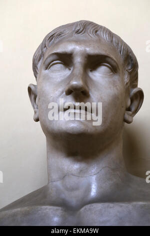 Traiano (53-117 AD). Imperatore Romano dal 98 D.C. fino al suo Heath. Nerva-Anonine dinastia. Busto. Musei Vaticani. Chiaramonti. Foto Stock