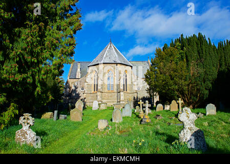 La Chiesa di San Giovanni Battista, Vescovi Castello, Shropshire, Inghilterra, Regno Unito Foto Stock