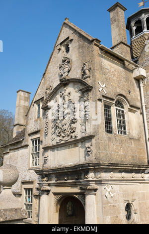 La signora Margaret Hungerford del XVII secolo e la scuola Almshouse in Corsham Wiltshire Foto Stock