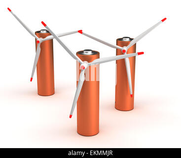 Turbina eolica batterie Foto Stock