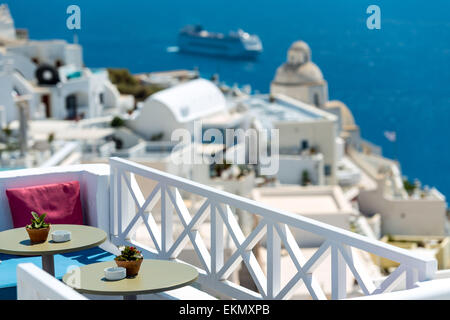 Rilassante a Santorini, Grecia Foto Stock