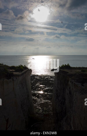 Spazio percorso di pendenza in Chalk scogliere bianche testa ness Foto Stock