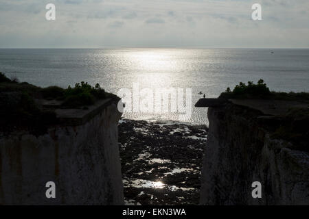 Spazio percorso di pendenza in Chalk scogliere bianche testa ness Foto Stock