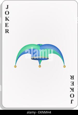 Carta da gioco con joker hat Illustrazione Vettoriale
