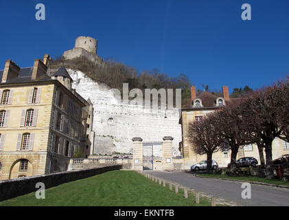 Chateau de la Roche-Guyon,Senna,Val d'Oise,Ile de France,Francia Foto Stock