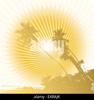 Immagine vettoriale di palme al sole Illustrazione Vettoriale