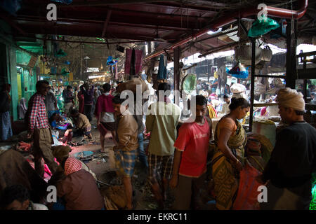 Commercio all'ingrosso mercato ortofrutticolo Bepin Behari Ganguly Street Calcutta Kolkata Foto Stock