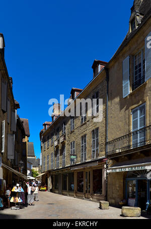 Sarlat-la-Canéda, Perigord Noir, Dordogne, Aquitaine, Francia Foto Stock