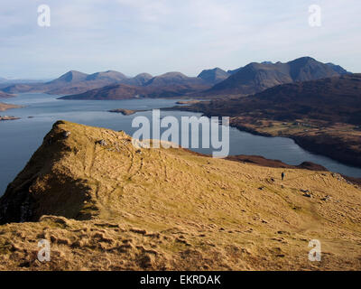 Vista sud da Ben Tianavaig, Skye, Scozia Foto Stock