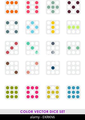 Color vector set di dadi Illustrazione Vettoriale