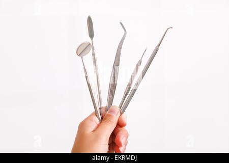 Set di metallo di apparecchiature dentali Foto Stock