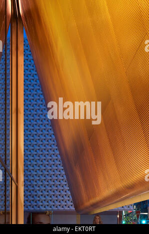 Dettaglio del rame esterno facciata. Miu Miu Tokyo, Tokyo, Giappone. Architetto: Herzog & de Meuron, 2015. Foto Stock