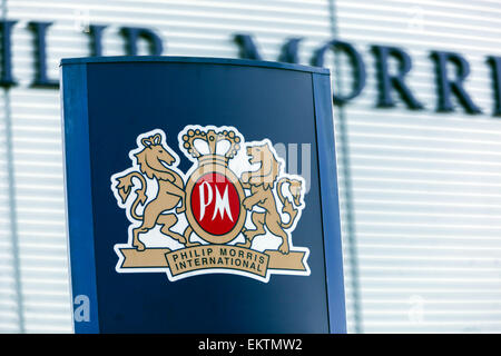 Fabbrica di sigarette Philip Morris, segno, Kutna Hora, Repubblica Ceca Foto Stock