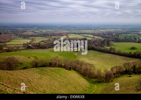 La vista dal faro Ditchling vicino a Brighton, East Sussex, Regno Unito Foto Stock