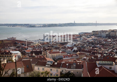 Castelo de São Jorge vedute di Lisbona - Portogallo Foto Stock