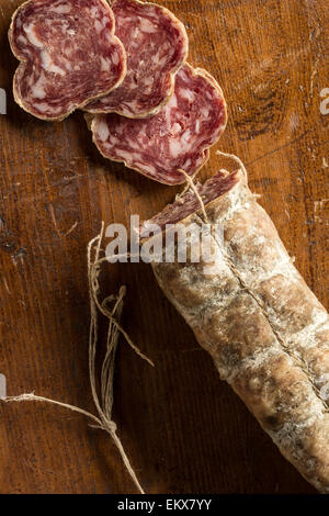 Fette di salame di Basilicata, Italia Foto Stock