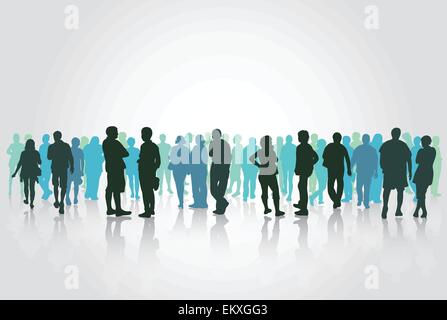 Gruppo di persone sagome Illustrazione Vettoriale