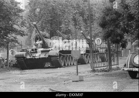 Praga, Cecoslovacchia. La Primavera di Praga, un periodo di liberalizzazione politica in Cecoslovacchia durante l'epoca del suo dominio da parte dell'Unione Sovietica dopo la Seconda Guerra Mondiale. Agosto 1968. Foto Stock