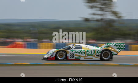 LE MANS, Francia - 12 giugno 2014: Lancia #33 con driver Henrik Lindberg Foto Stock