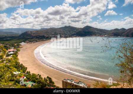 La vista della baia di San Juan del Sur, Nicaragua Foto Stock