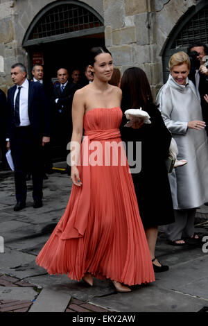 Il matrimonio di Tomaso Trussardi e Michelle Hunziker con: Aurora Ramazzotti dove: Bergamo, Italia Quando: 10 Ott 2014 Foto Stock