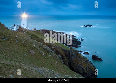 Il punto di inizio del faro, Prawle Est, Sud prosciutti, Devon, Inghilterra, Regno Unito, Europa. Foto Stock