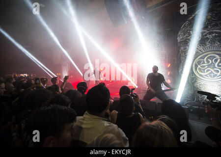 Apr 12, 2015. Xii Apr, 2015. San Jose, California, Stati Uniti d'America - svedese extreme metal band Meshuggah esegue live al timore FestEvil presso il Teatro RockBar. © Jerome Brunet/ZUMA filo/Alamy Live News Foto Stock