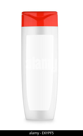 Bottiglia di colore grigio con coperchio rosso Foto Stock