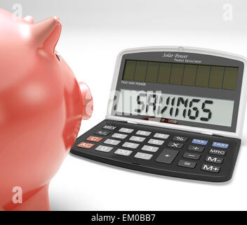 Il risparmio utilizzando il calcolatore del risparmio evidenzia una crescita di risparmiare e investire Foto Stock