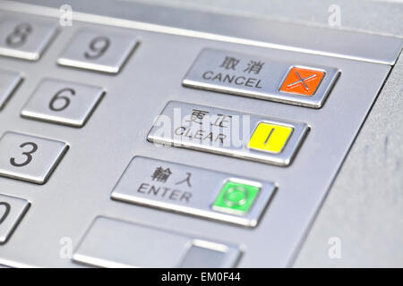 Codice pin ATM Foto Stock