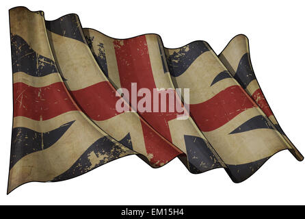 Union Jack (1606-1801 del re colori) storica bandiera Foto Stock