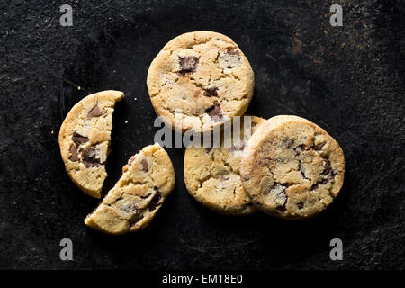 Vista dall'alto di biscotti al cioccolato Foto Stock