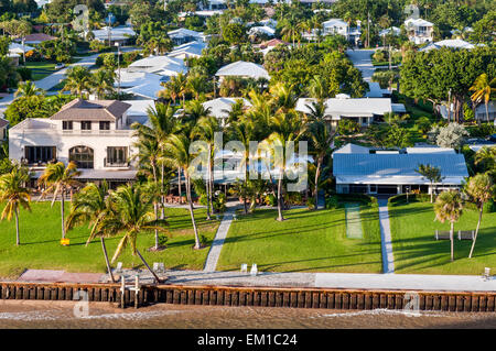 Exclusive waterfront real estate - case sulla baia di Fort Lauderdale Foto Stock