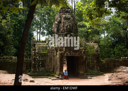 Tempio cambogiano in Ankor Foto Stock