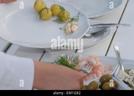 Midsummer buffet. Foto Stock