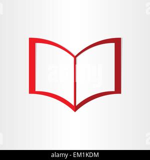 Libro rosso simbolo telai notebook icona carta diario web lettura planner Illustrazione Vettoriale