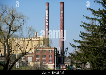 Una vista dell'originale Hershey Chocolate Factory di Hershey, Pennsylvania. Foto Stock