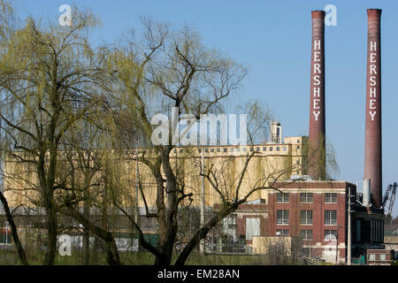 Una vista dell'originale Hershey Chocolate Factory di Hershey, Pennsylvania. Foto Stock