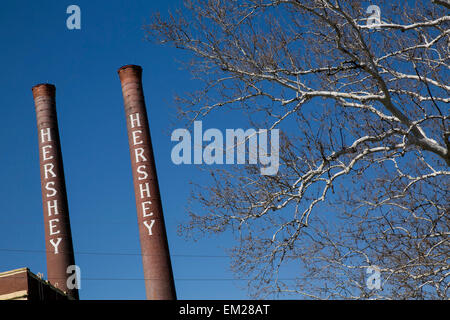 Una vista dell'originale Hershey Chocolate Factory di Hershey, Pennsylvania. Foto Stock